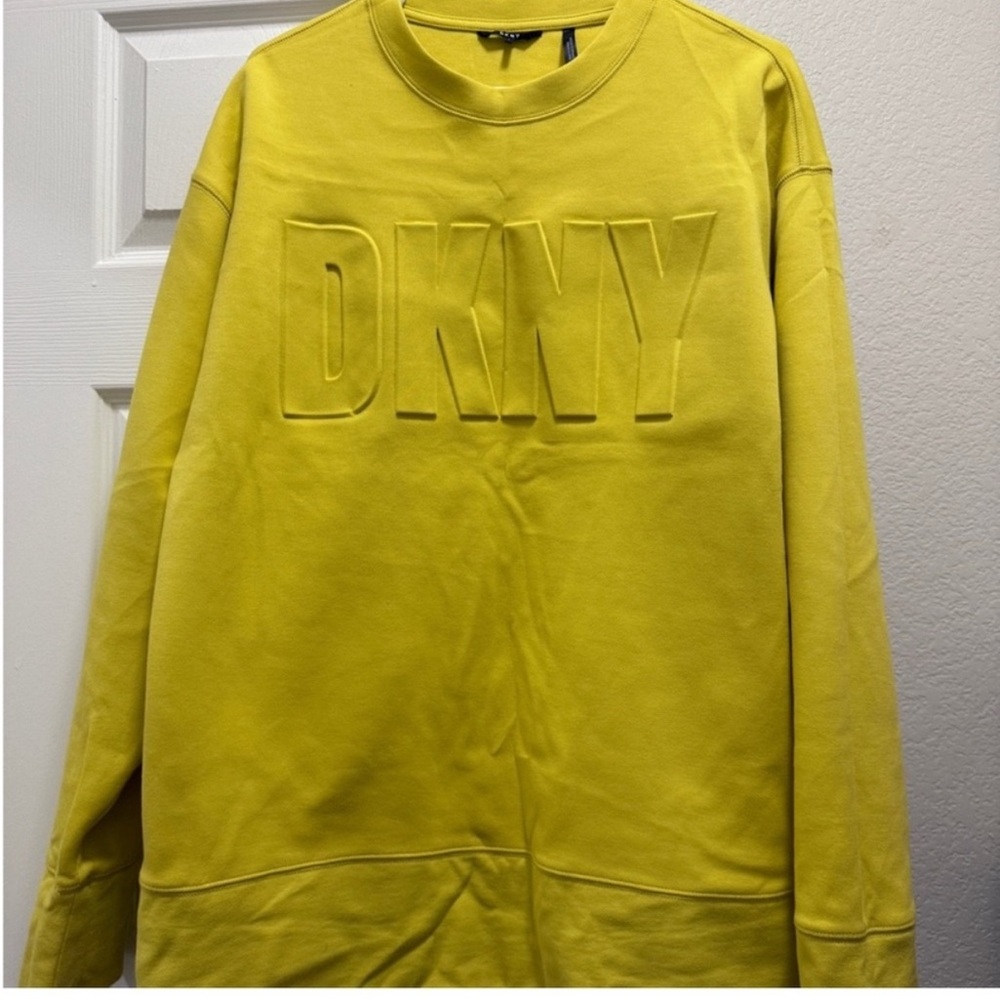 DKNY Men's Crewneck Sweater in Bright Yellow